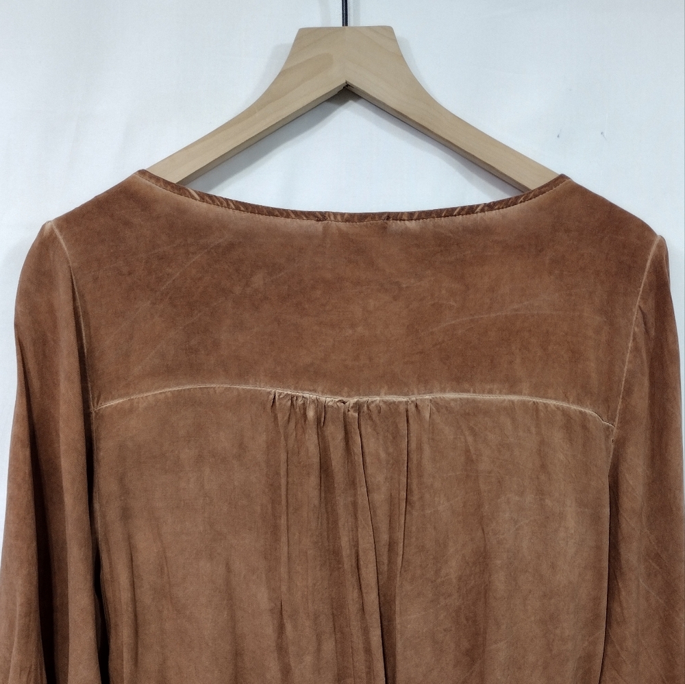 NWOT Ninety Clothing Co Rusty Brown Boho Shirt Women's L Grunge Witchy Casual - Picture 6 of 8